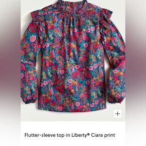 J Crew Flutter-sleeve top in Liberty® Ciara print
